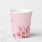 Gobelets En Papier Fleurs de cerisiers Mariage de printemps (Verso)