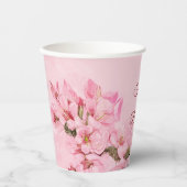 Gobelets En Papier Fleurs de cerisiers Mariage de printemps (Recto)