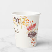 Gobelets En Papier Fleurs de forêt sauvage Mariage de feuillage de ch (Verso)