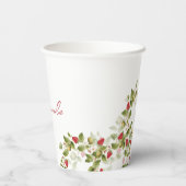 Gobelets En Papier Fleurs de fraises rouges sucrées Mariage (Verso)