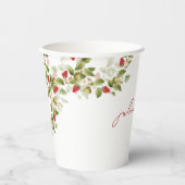 Gobelets En Papier Fleurs de fraises rouges sucrées Mariage (Recto)