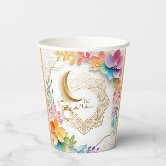 Gobelets En Papier Fleurs de l'Aïd : (Verso)