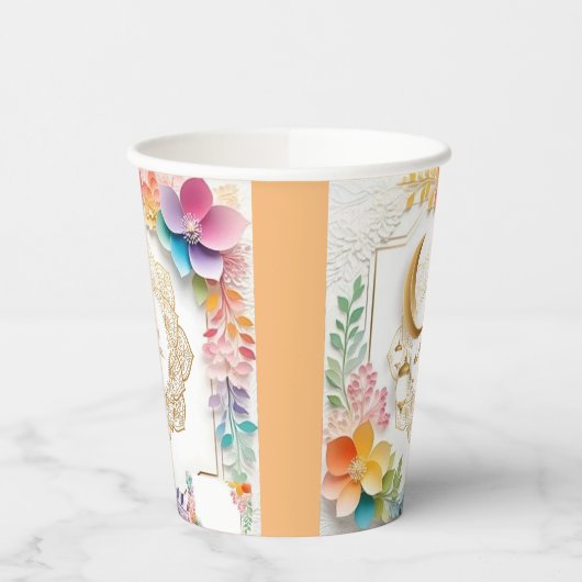 Gobelets En Papier Fleurs de l'Aïd : (Gauche)