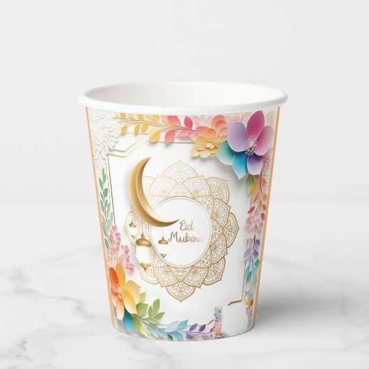 Gobelets En Papier Fleurs de l'Aïd : (Recto)