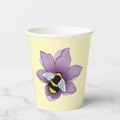 Gobelets En Papier Fleurs de lavande de bourdon Jaune (Recto)