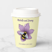 Gobelets En Papier Fleurs de lavande de bourdon Jaune (Recto)