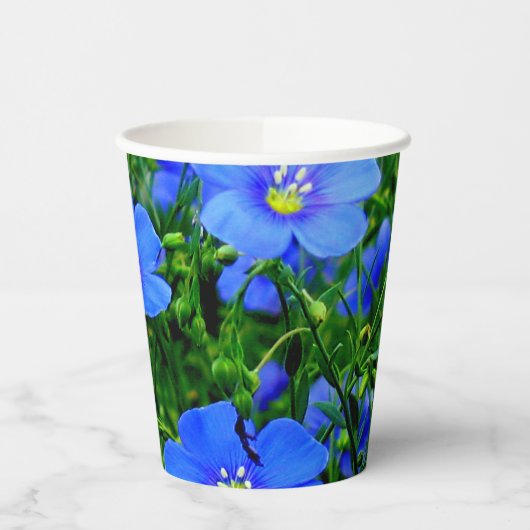 Gobelets En Papier Fleurs de lin bleu lin - COUPES DE PAPIER (Gauche)