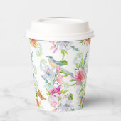 Gobelets En Papier Fleurs de mariage Lys et oiseaux Aquarelle (Gauche)