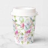 Gobelets En Papier Fleurs de mariage Lys et oiseaux Aquarelle (Droite)