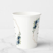 Gobelets En Papier Fleurs de marine, Fleurs bleues, Boho, Mariage flo (Droite)