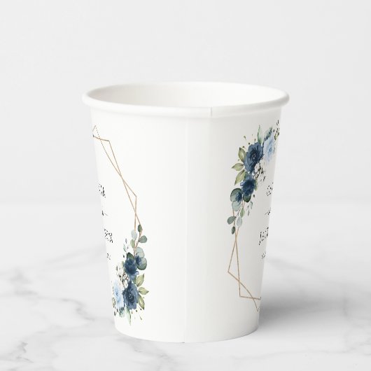 Gobelets En Papier Fleurs de marine, Fleurs bleues, Boho, Mariage flo (Droite)