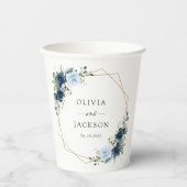 Gobelets En Papier Fleurs de marine, Fleurs bleues, Boho, Mariage flo (Recto)