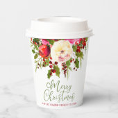 Gobelets En Papier Fleurs de Noël (Verso)