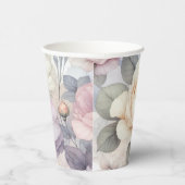 Gobelets En Papier Fleurs de rose élégantes (Droite)