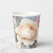 Gobelets En Papier Fleurs de rose élégantes (Recto)