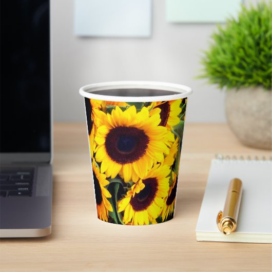 Gobelets En Papier Fleurs de soleil (Insitu)