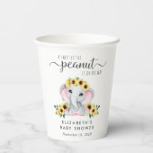 Gobelets En Papier Fleurs de soleil éléphant Baby Girl Douche (Verso)
