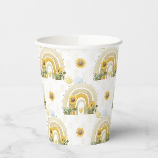 Gobelets En Papier Fleurs de soleil et arcs-en-ciel (Gauche)