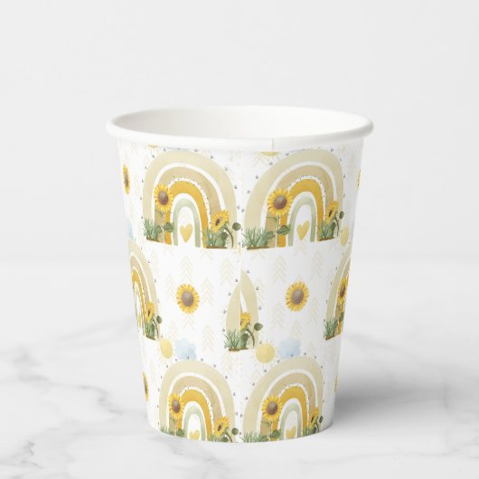 Gobelets En Papier Fleurs de soleil et arcs-en-ciel (Droite)