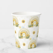 Gobelets En Papier Fleurs de soleil et arcs-en-ciel (Recto)