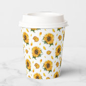 Gobelets En Papier Fleurs de soleil florales (Verso)