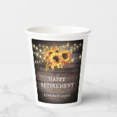 Gobelets En Papier Fleurs de soleil rustiques Lights Parti de retrait (Recto)