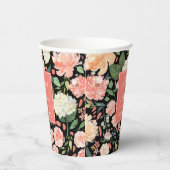 Gobelets En Papier Fleurs de teinte rose printanière pour une douche (Droite)