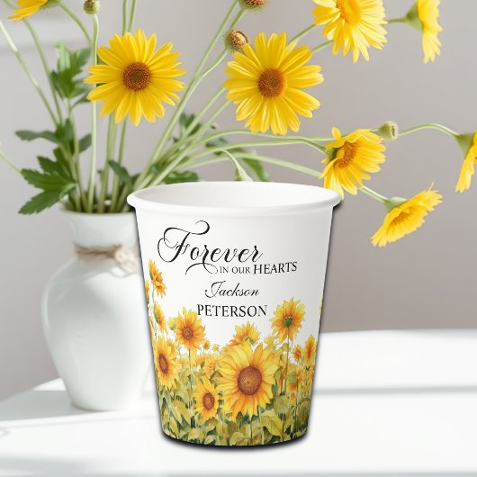 Gobelets En Papier Fleurs D'Eau Fleurs De Soleil Célébration De La Vi