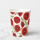 Gobelets En Papier Fleurs d'été joyeuses floraison de pavot (Verso)