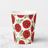 Gobelets En Papier Fleurs d'été joyeuses floraison de pavot (Recto)