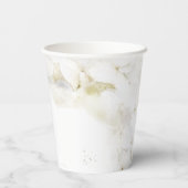 Gobelets En Papier Fleurs d'hortensia blanches aquarelle mariage (Verso)