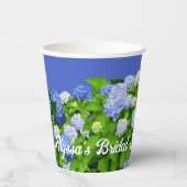 Gobelets En Papier Fleurs d'hydrangea bleues Baby Shower (Recto)