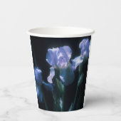 Gobelets En Papier Fleurs d'Iris au Crépuscule (Verso)