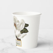 Gobelets En Papier Fleurs d'ivoire et de magnolia grise (Verso)