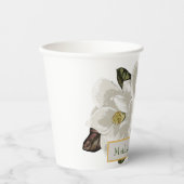 Gobelets En Papier Fleurs d'ivoire et de magnolia grise (Recto)