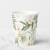 Gobelets En Papier Fleurs d'orchidées blanches tropicales Baby Shower (Verso)