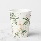 Gobelets En Papier Fleurs d'orchidées blanches tropicales Baby Shower (Recto)