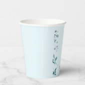 Gobelets En Papier Fleurs élégantes bleu clair et coupe feuille (Droite)