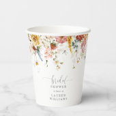 Gobelets En Papier Fleurs Élégantes de Jardin Rose Pâle pour une Mari (Verso)