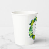 Gobelets En Papier Fleurs Enchantées : Couronne Florale Exquise Bleue (Droite)