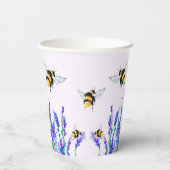 Gobelets En Papier Fleurs et abeilles coupes de papier (Verso)