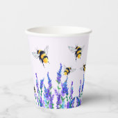 Gobelets En Papier Fleurs et abeilles coupes de papier (Recto)