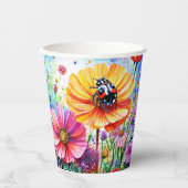 Gobelets En Papier Fleurs et coccinelles (Recto)