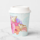 Gobelets En Papier Fleurs et coquilles tropicales | Sirène (Gauche)