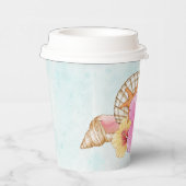 Gobelets En Papier Fleurs et coquilles tropicales | Sirène (Droite)