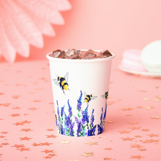 Gobelets En Papier Fleurs et tasses en papier d'abeilles (Insitu)