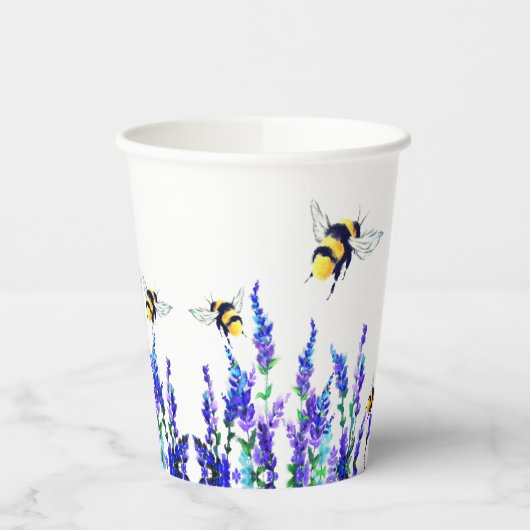 Gobelets En Papier Fleurs et tasses en papier d'abeilles (Gauche)