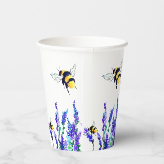 Gobelets En Papier Fleurs et tasses en papier d'abeilles (Droite)