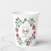 Gobelets En Papier Fleurs folkloriques fête de mariage florale (Verso)