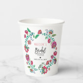 Gobelets En Papier Fleurs folkloriques fête de mariage florale (Recto)